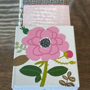 Floral Canvas Pencil & Notepad Holder